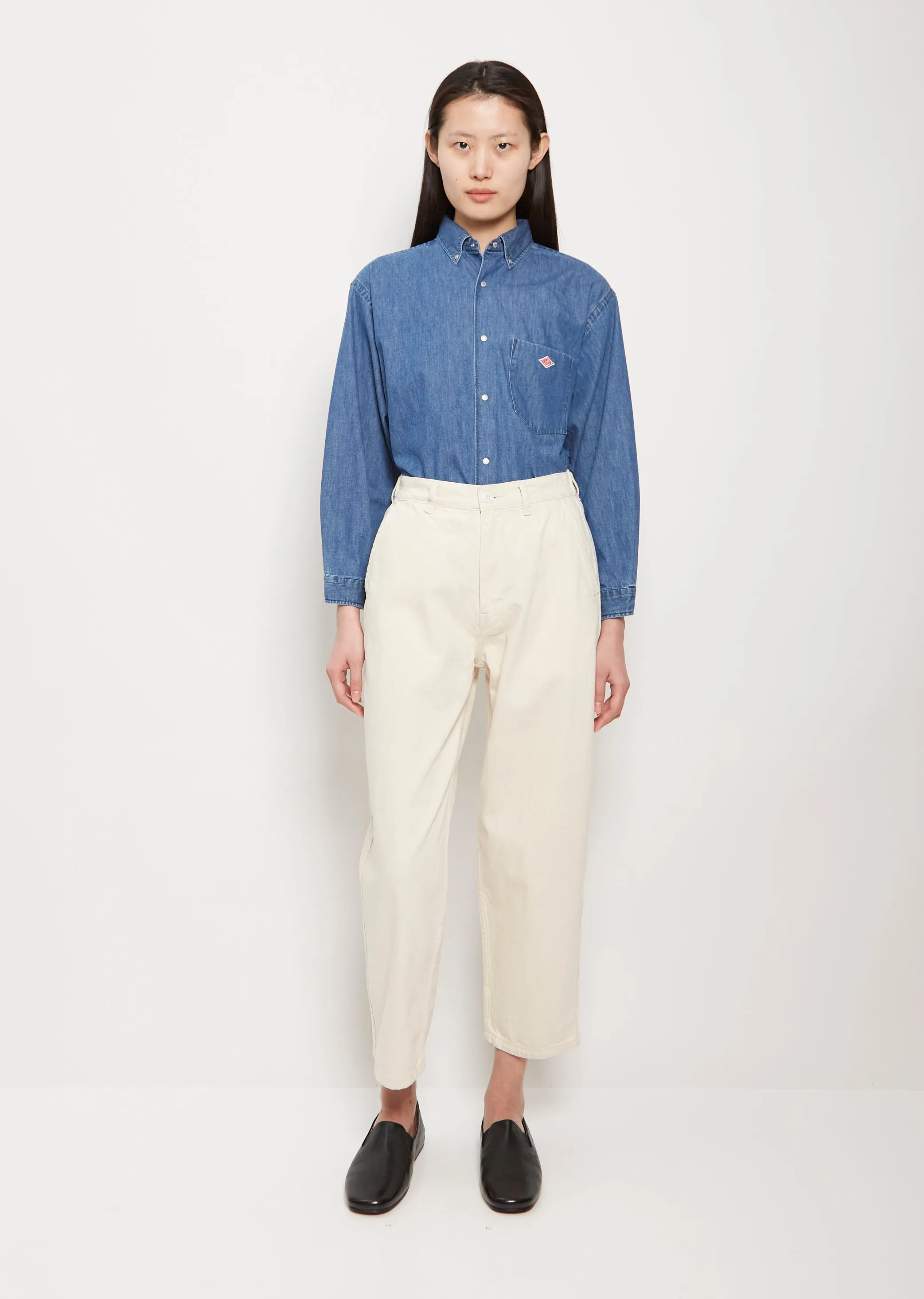 Cotton Twill Easy Pants — Ecru sold by La Garconne product image thumbnail 4