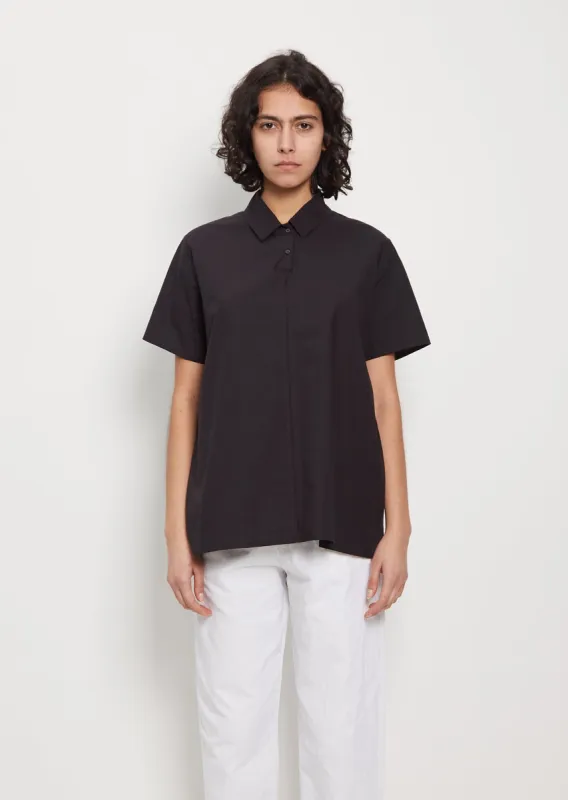 Mini Collar 2-Button Shirt — Dark sold by La Garconne