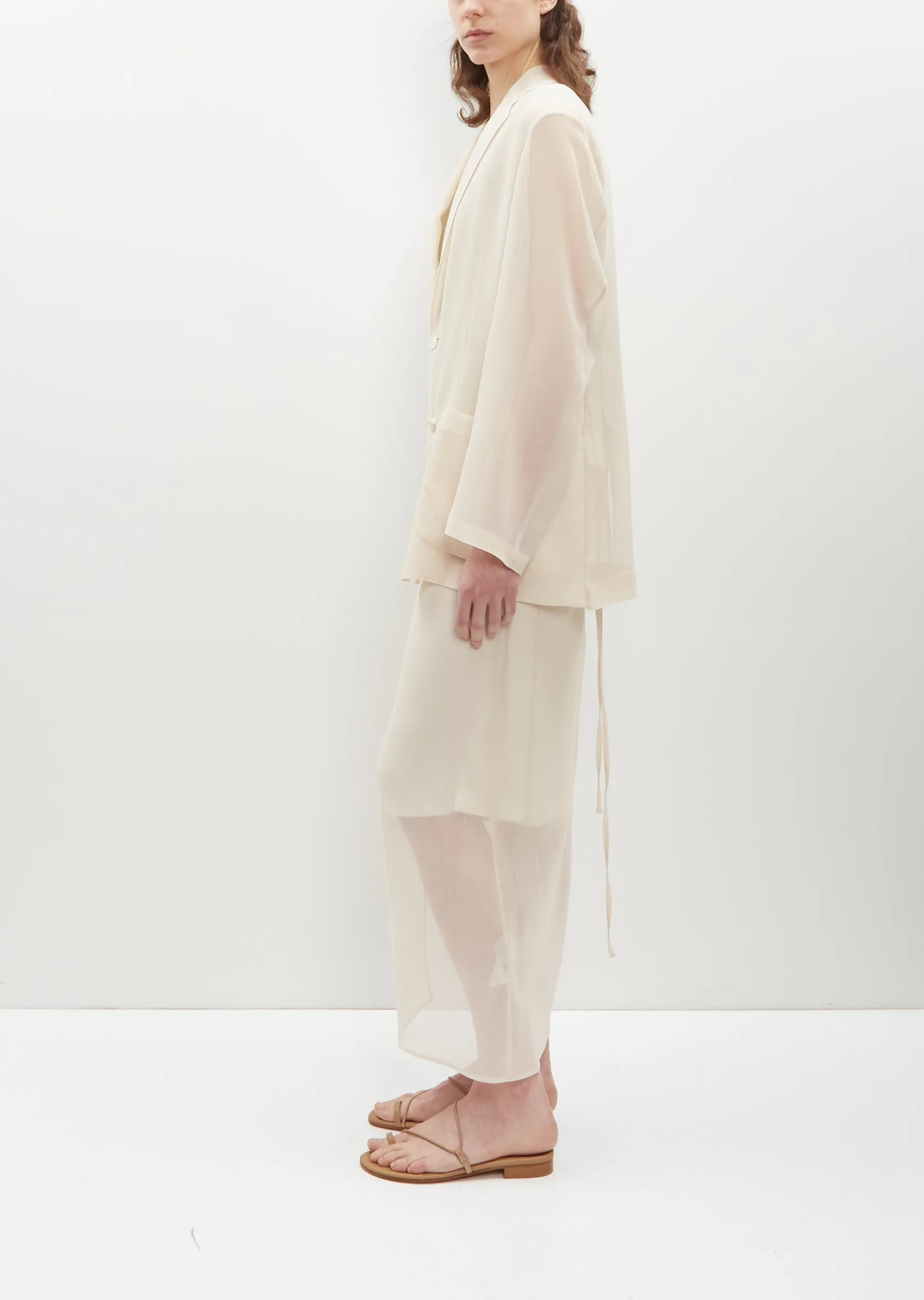 Recycled Wool Blend Leno Sheer Jacket — Ivory sold by La Garconne product image thumbnail 2