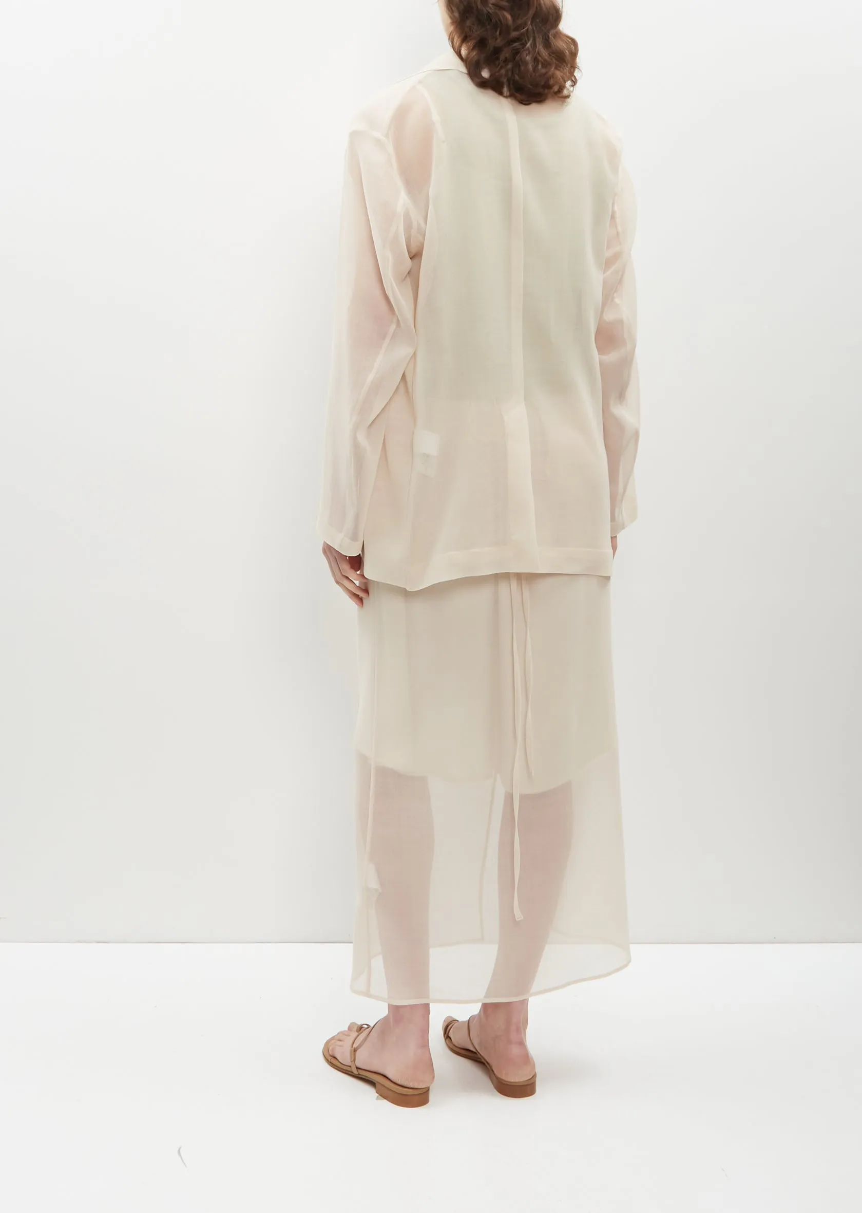 Recycled Wool Blend Leno Sheer Jacket — Ivory sold by La Garconne product image thumbnail 3