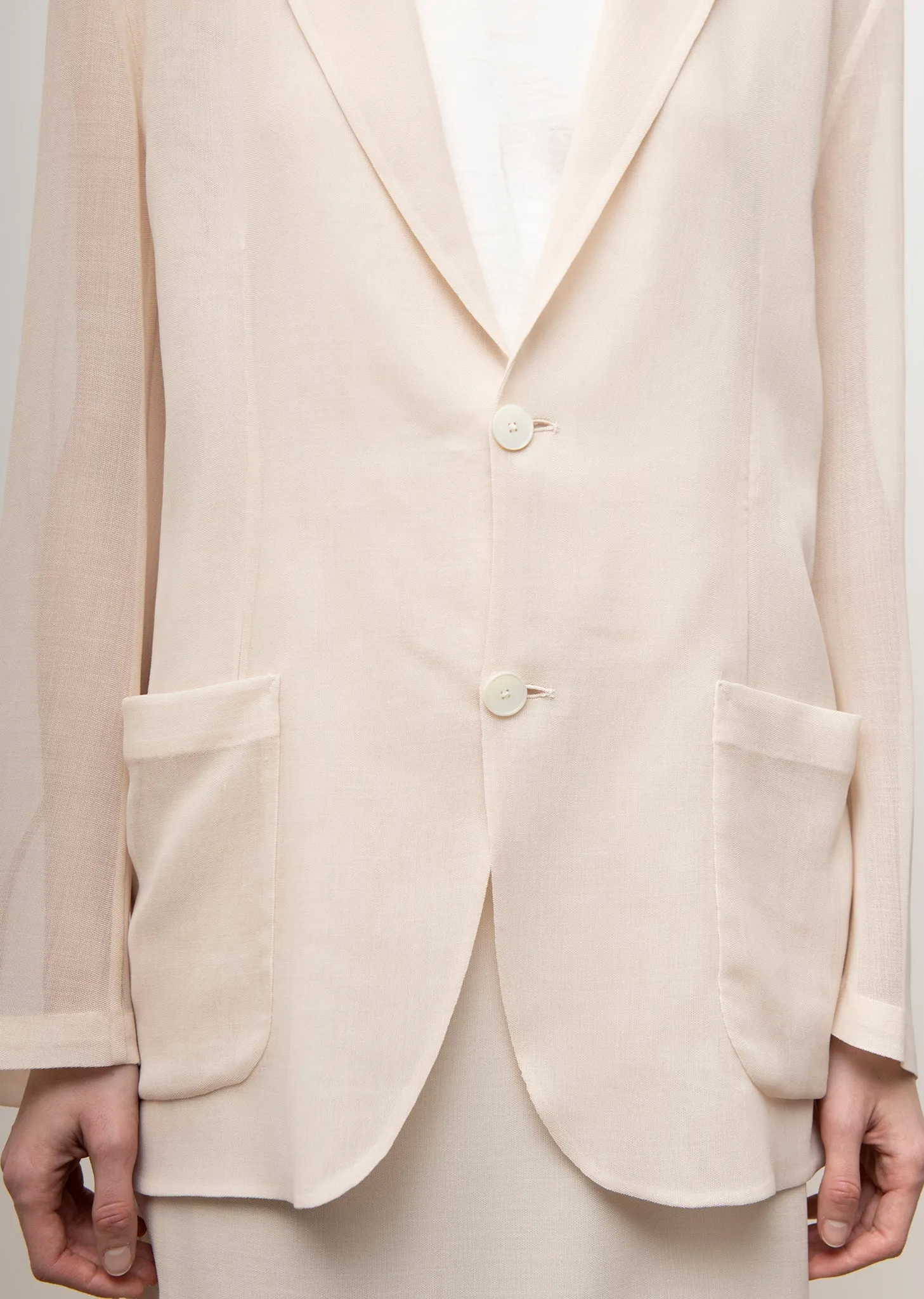 Recycled Wool Blend Leno Sheer Jacket — Ivory sold by La Garconne product image thumbnail 5