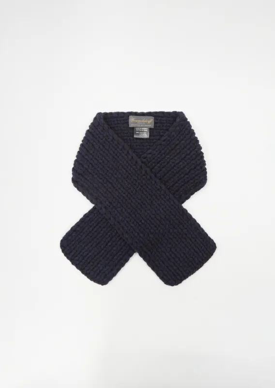 Agnes Cashmere Scarf — Navy sold by La Garconne