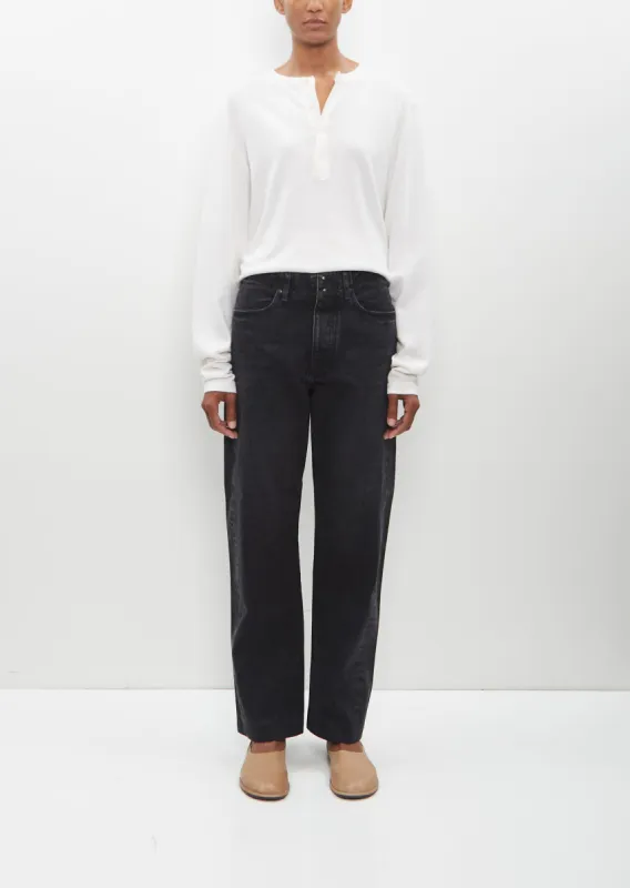 New Straight Jean Trousers — Black sold by La Garconne