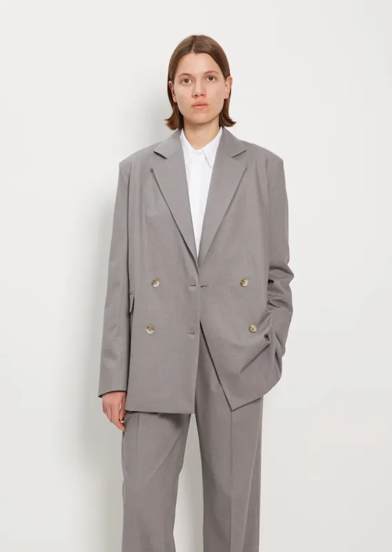 New Donau Wool Blazer — Grey Melange sold by La Garconne