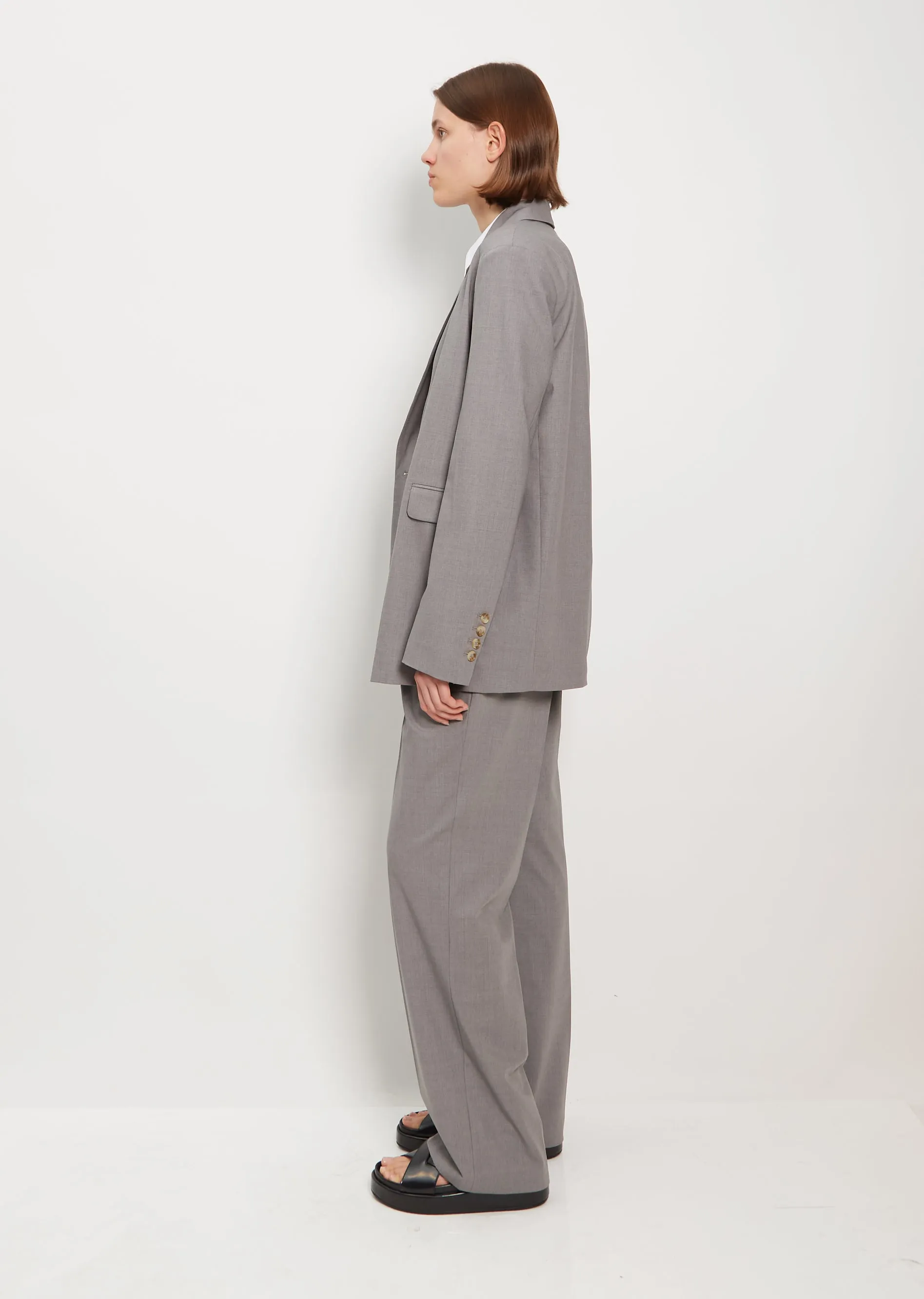 New Donau Wool Blazer — Grey Melange sold by La Garconne product image thumbnail 2