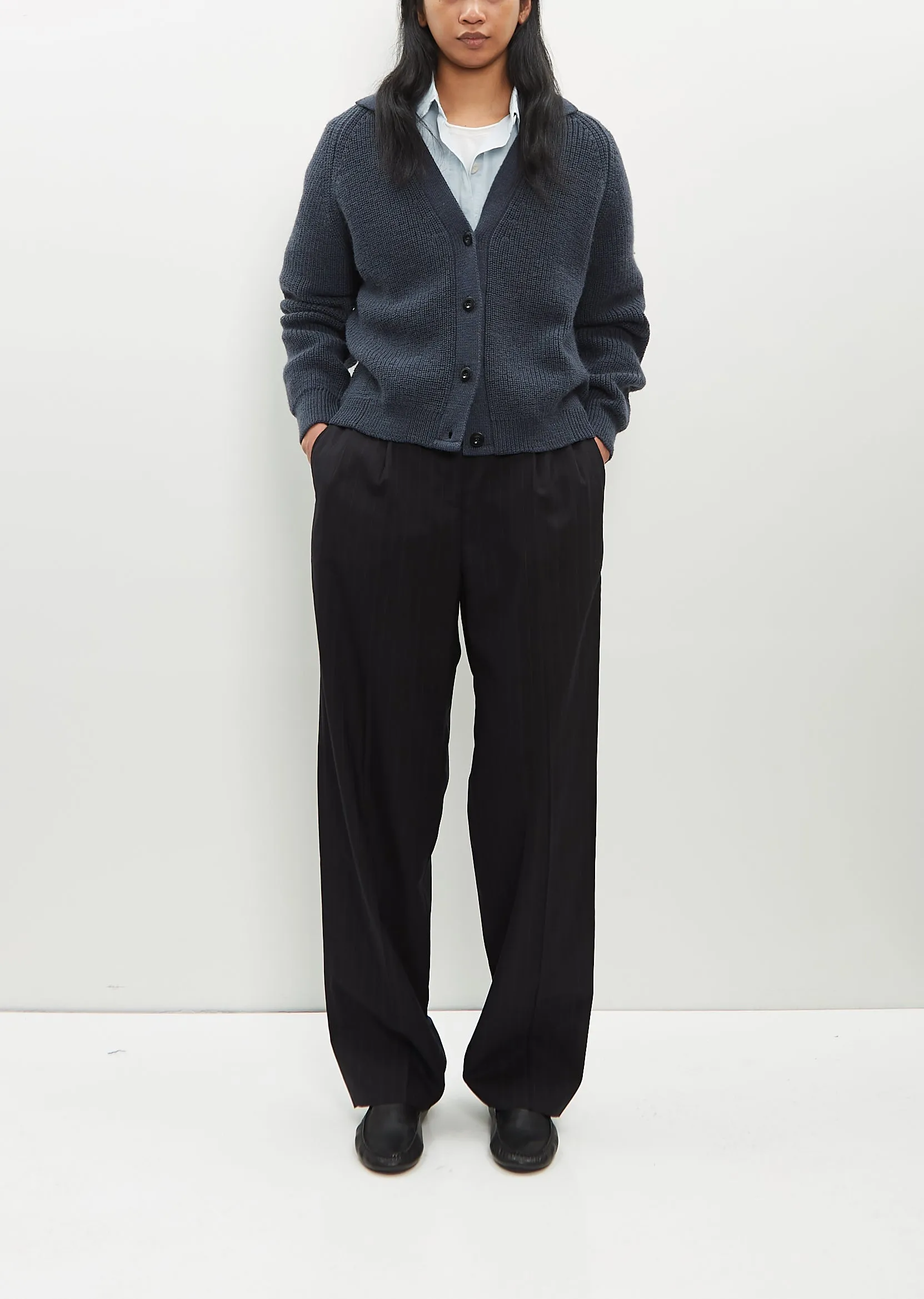 Collared Wool Rib Cardigan sold by La Garconne product image thumbnail 4