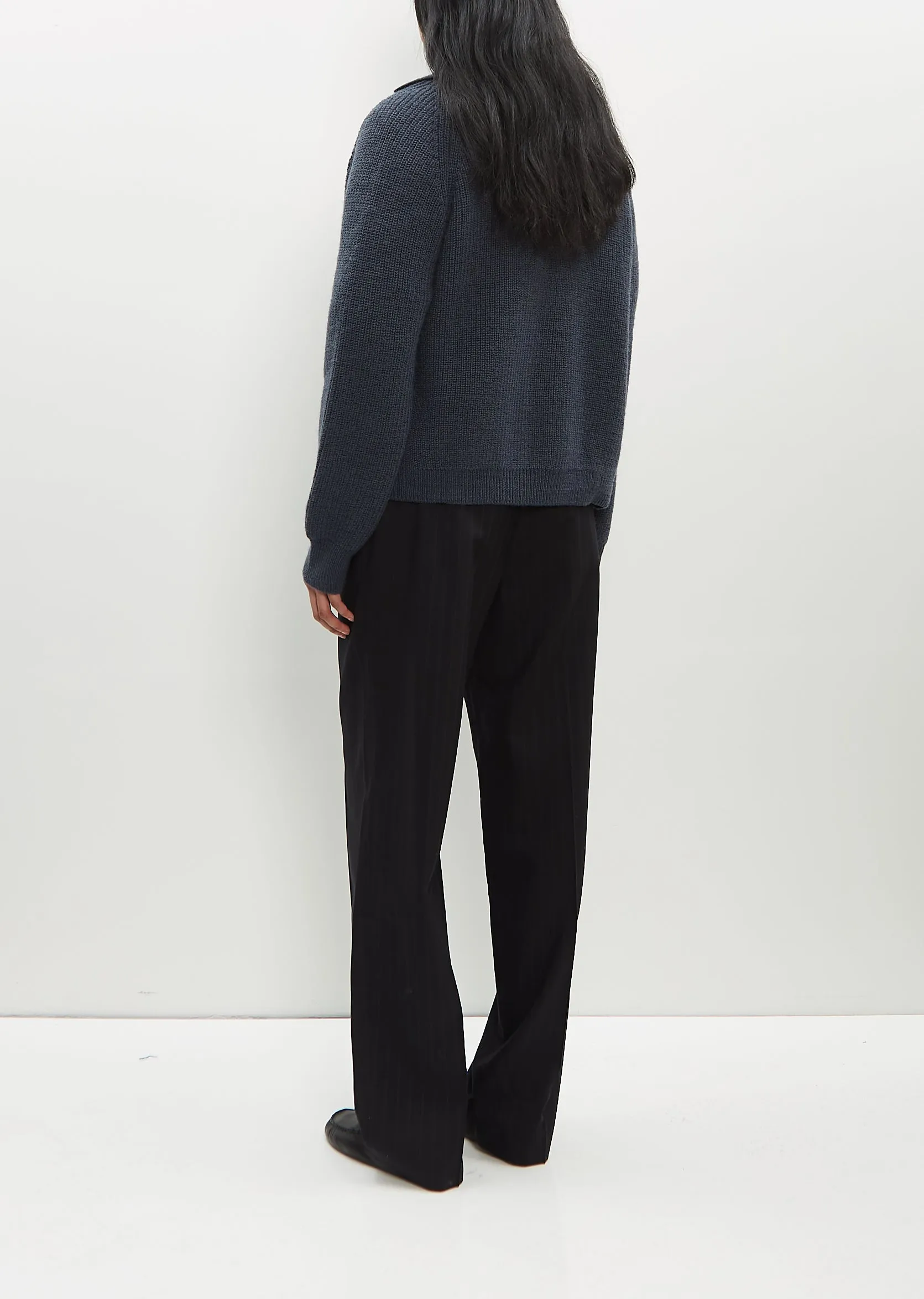 Collared Wool Rib Cardigan sold by La Garconne product image thumbnail 3