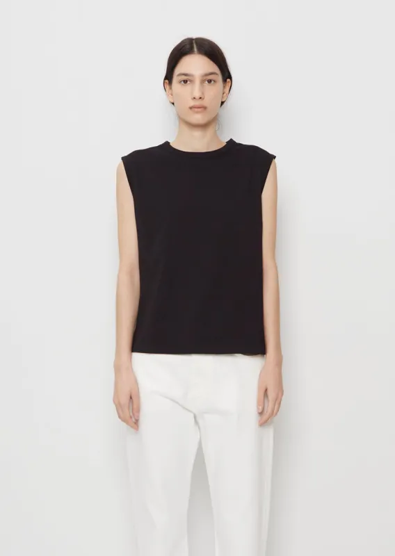 Brani Sleeveless T-Shirt — Black sold by La Garconne