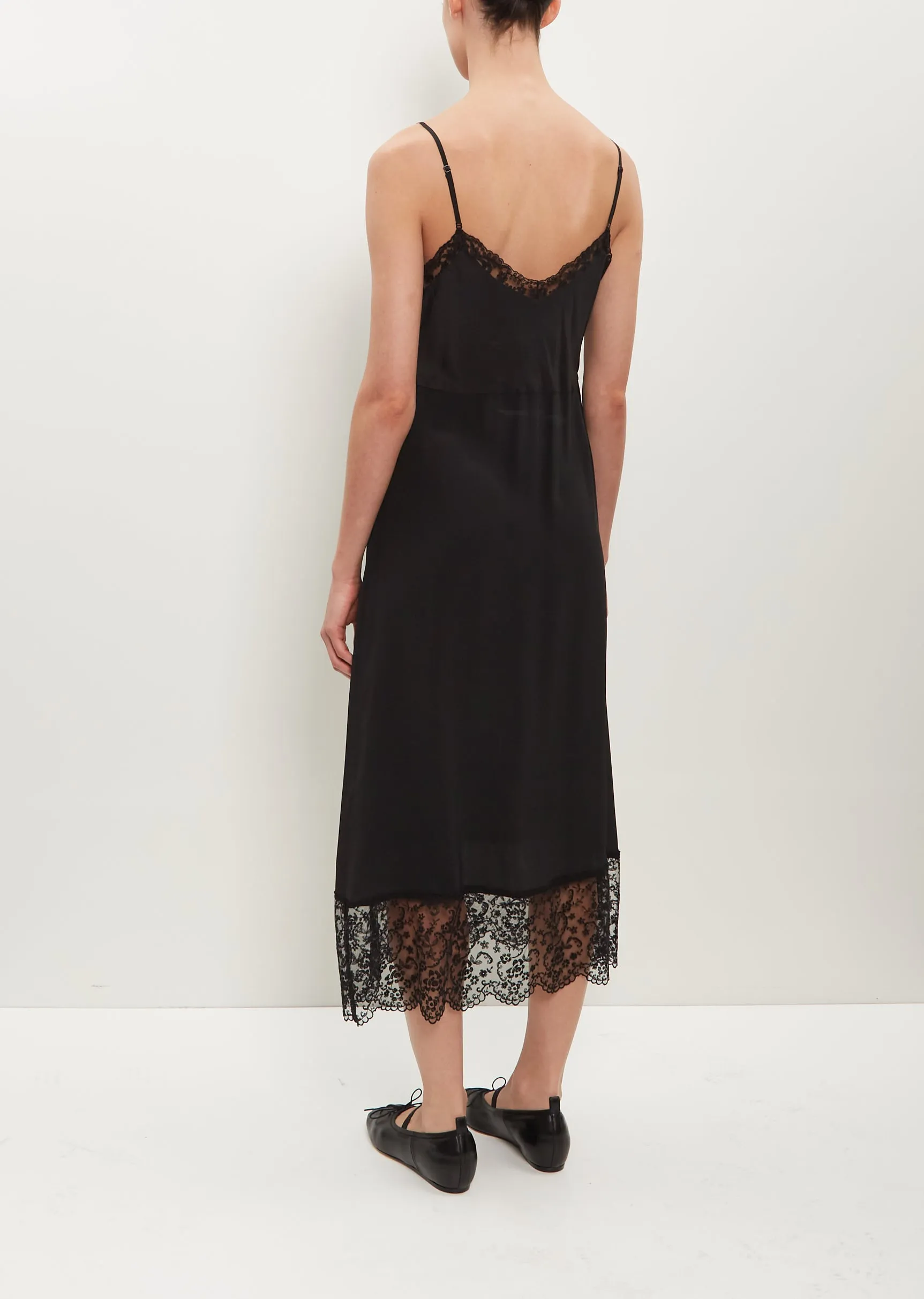 Slip Dress W/ Deep Lace Trim — Black sold by La Garconne product image thumbnail 3