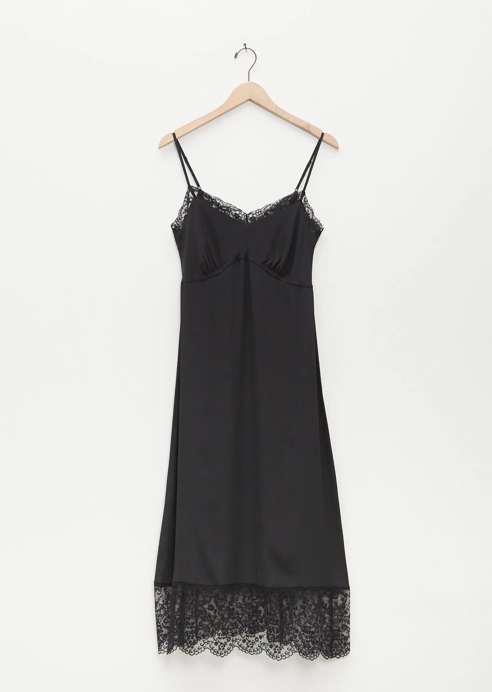 Slip Dress W/ Deep Lace Trim — Black sold by La Garconne product image thumbnail 4