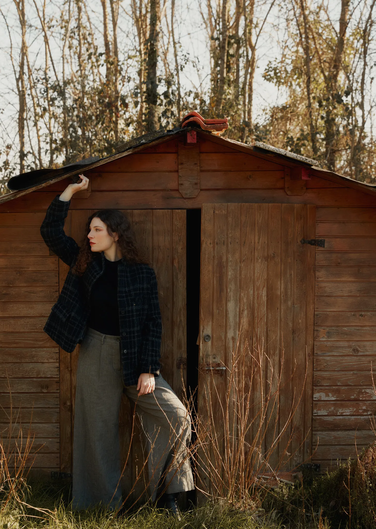 Wide Wool and Linen Farmer Pants — Grey sold by La Garconne product image thumbnail 4