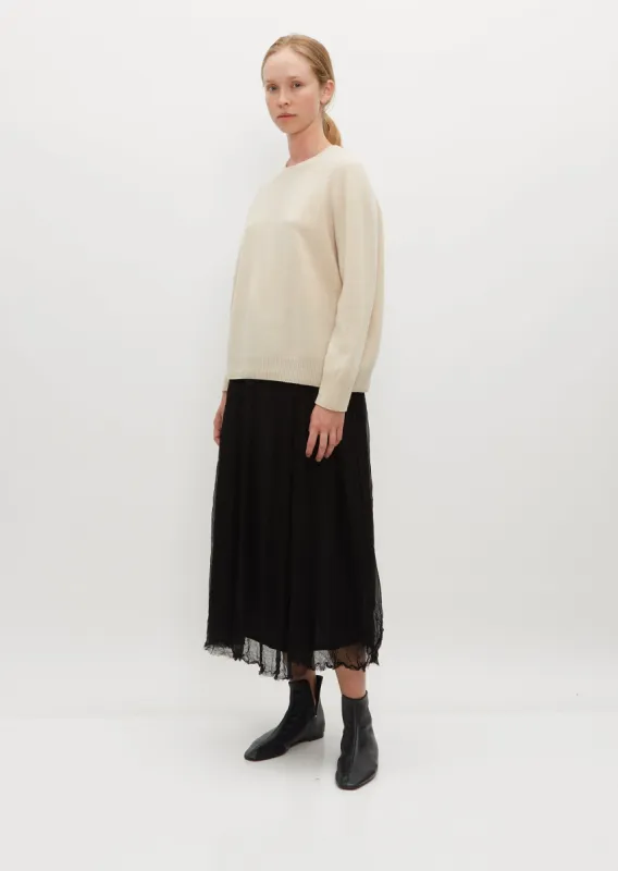 Fine Wool Crew Neck Pullover — Ivory sold by La Garconne