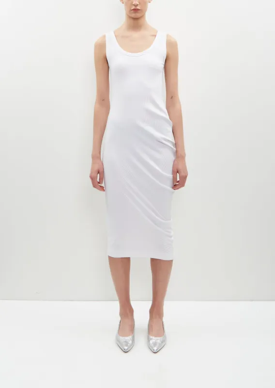 Hoteros Ribbed Jersey Dress — White sold by La Garconne