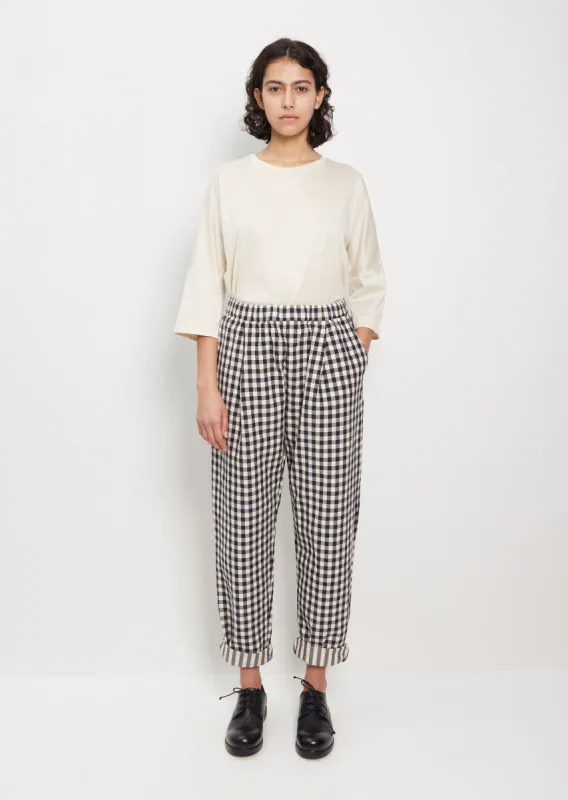 Cotton Check Verger Pant sold by La Garconne