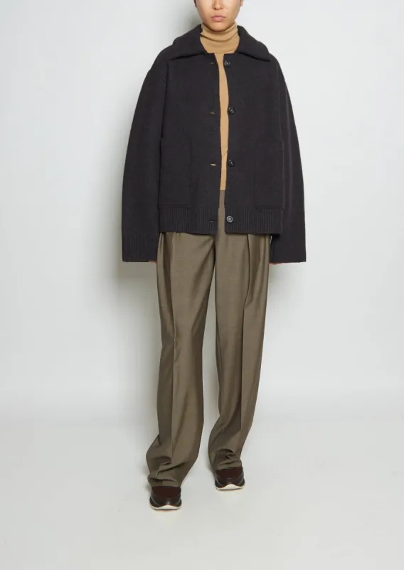 Off Wool Knit Coat sold by La Garconne