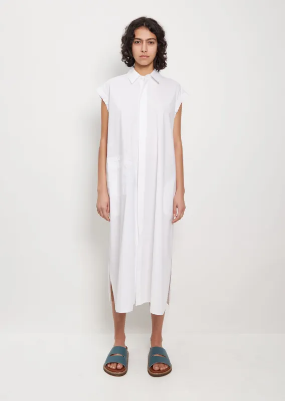 Deb Cotton Shirt Dress — White sold by La Garconne