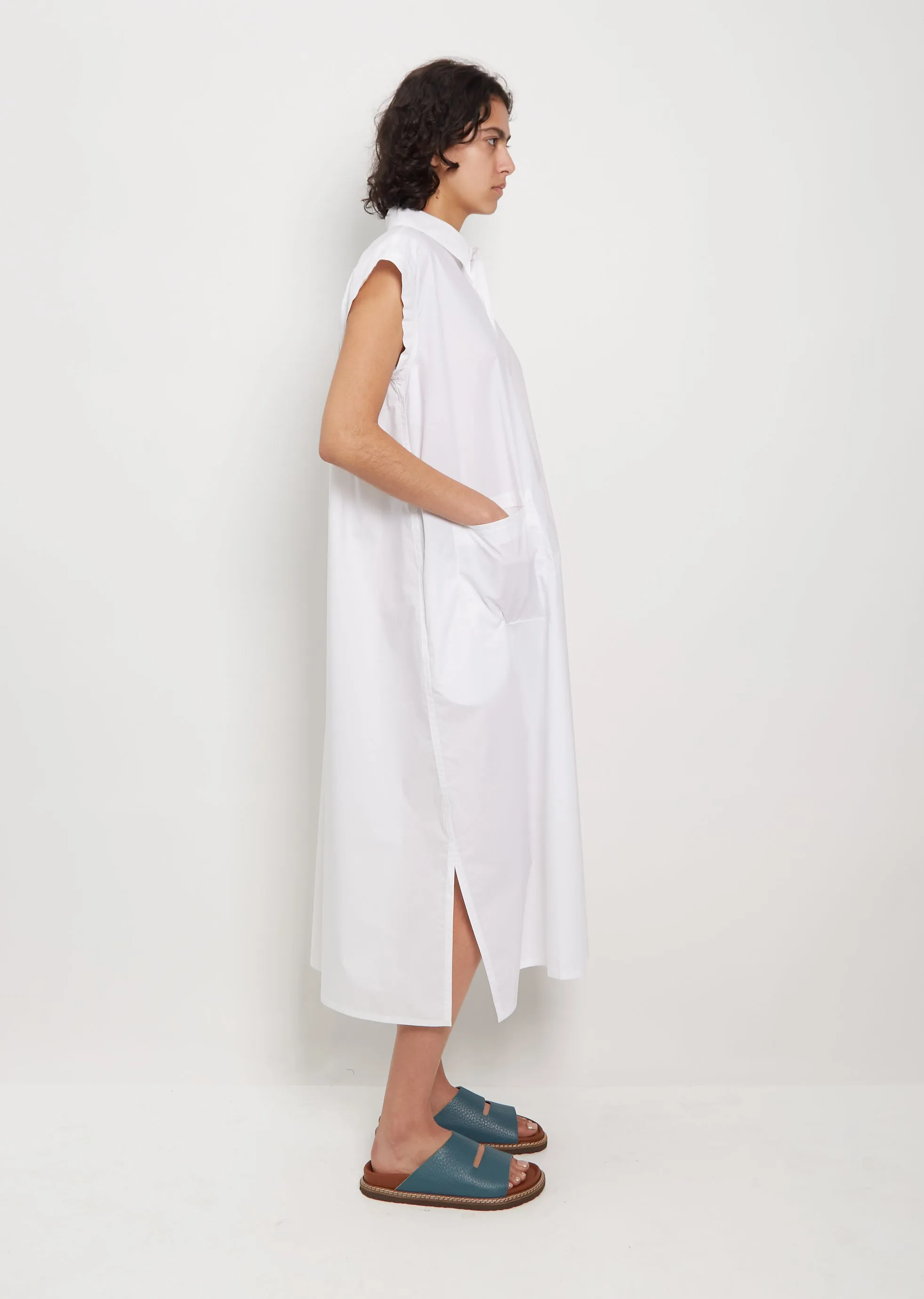 Deb Cotton Shirt Dress — White sold by La Garconne product image thumbnail 3