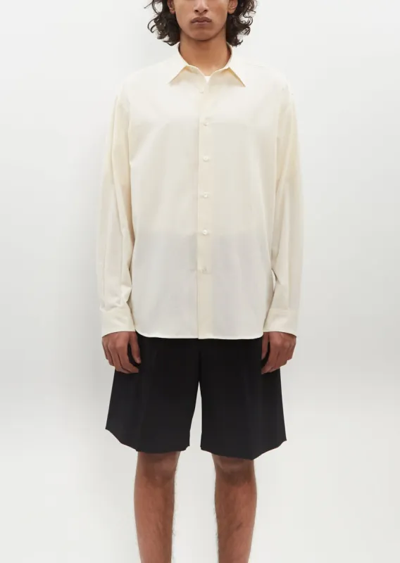 Hard Twist Cotton Silk Viyella Shirt — Ivory sold by La Garconne