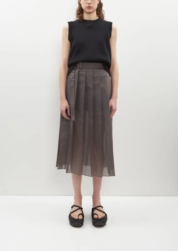 Glencheck Pleated Skirt — Gray made by Sacai
