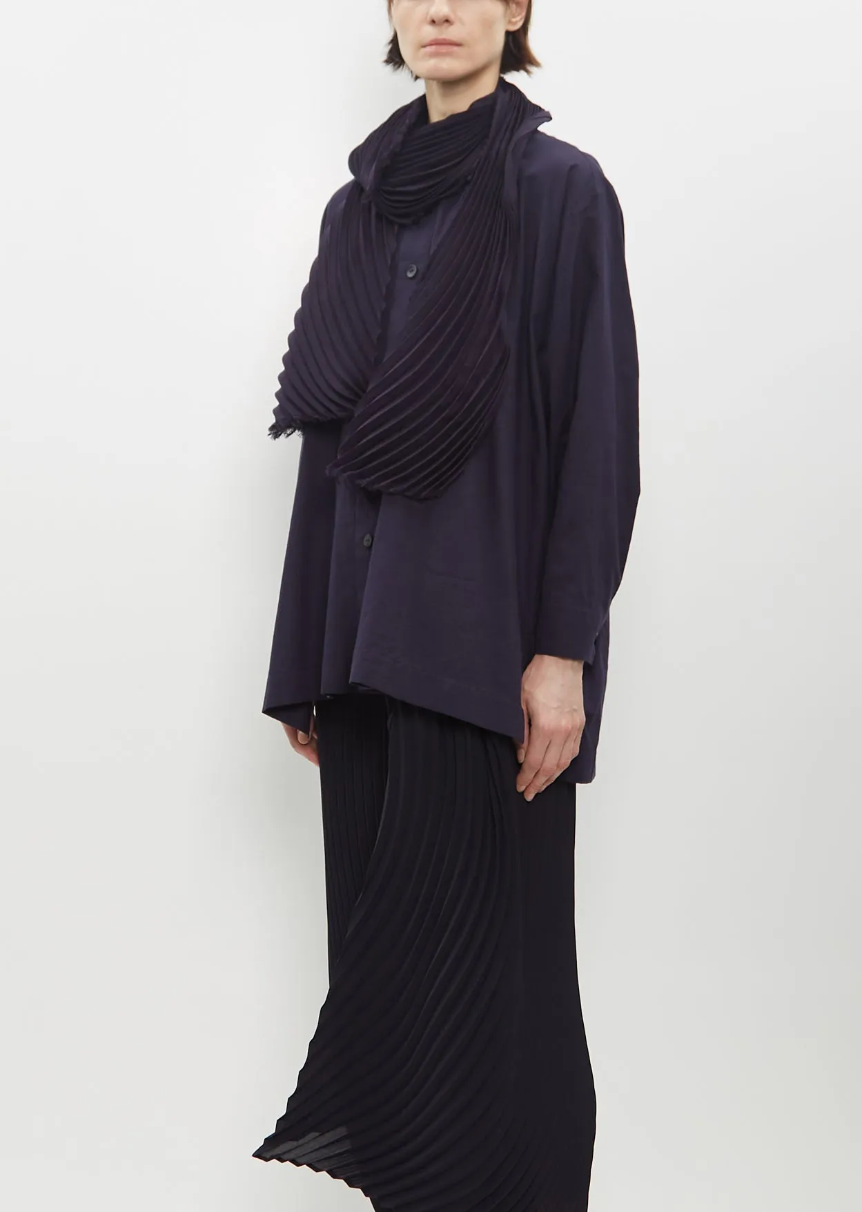 Silk Wool Pleats Stole sold by La Garconne product image thumbnail 3