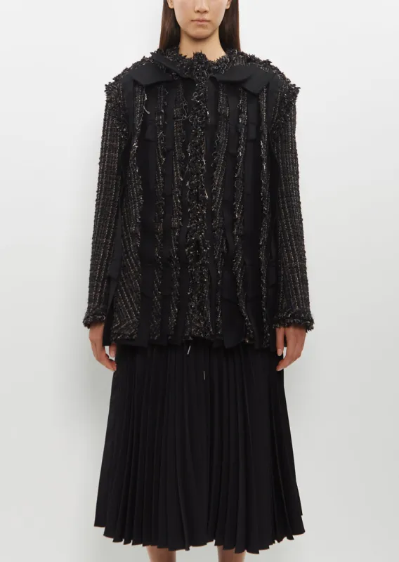 Tweed x Wool Melton Jacket sold by La Garconne