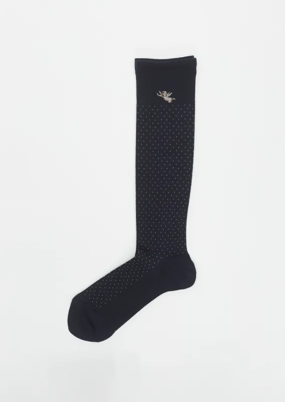 Angel Compression High Socks — Navy sold by La Garconne