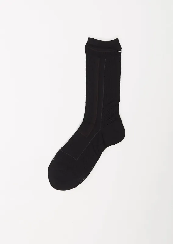 Baller Lace Knitted Socks — Black sold by La Garconne