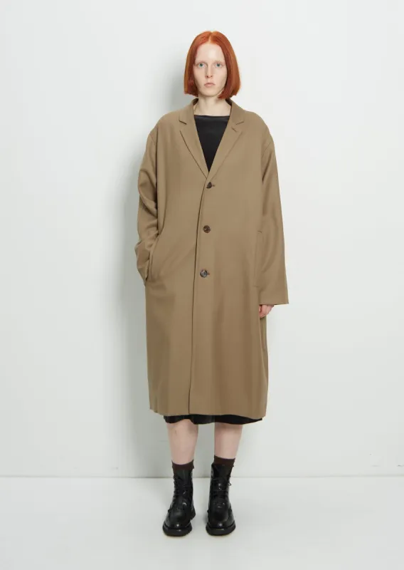 Wool Coat — Beige sold by La Garconne