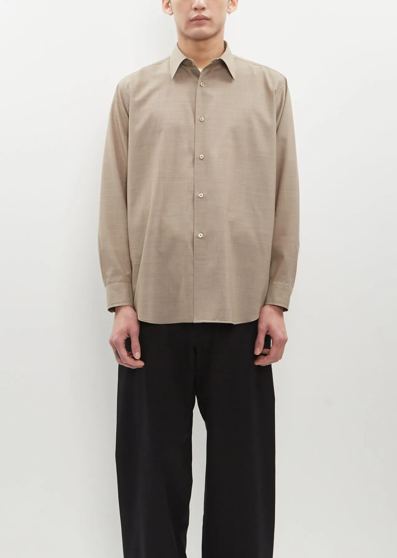 Super Fine Tropical Wool Shirt sold by La Garconne