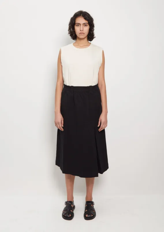 Linen & Cotton Field Skirt — Black sold by La Garconne