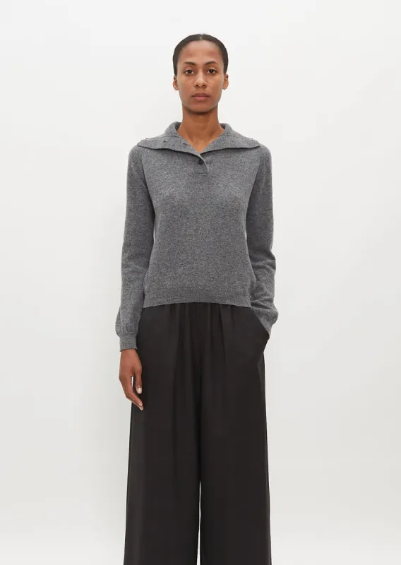 Buckingham Wool Polo — Medium Grey sold by La Garconne