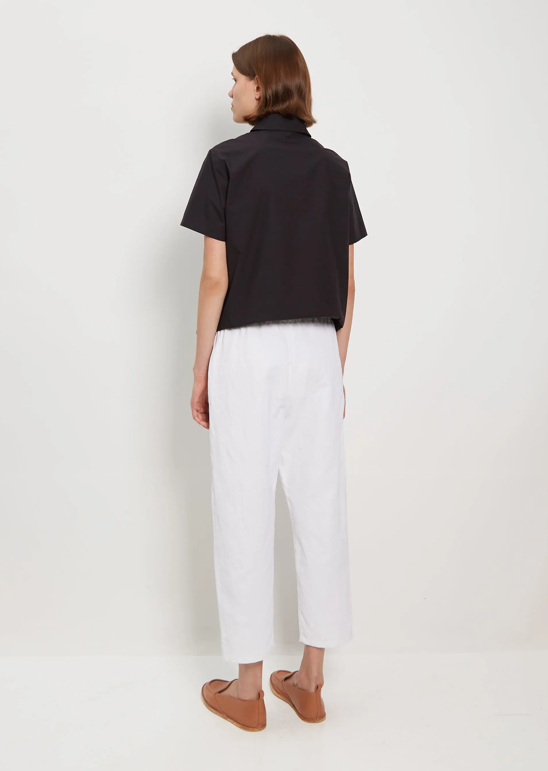 Tapered Pullon Trousers — White sold by La Garconne product image thumbnail 3