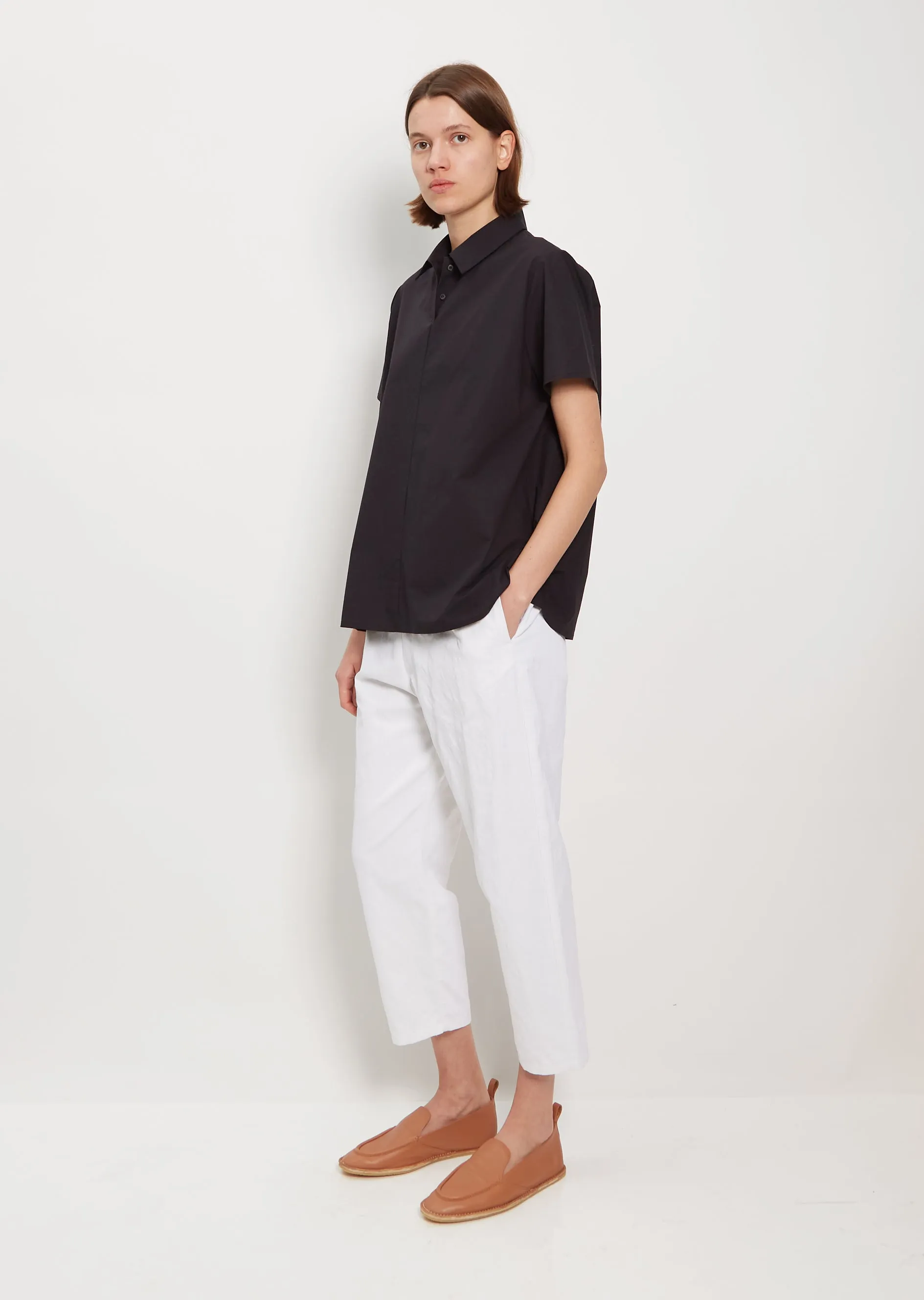 Tapered Pullon Trousers — White sold by La Garconne product image thumbnail 4