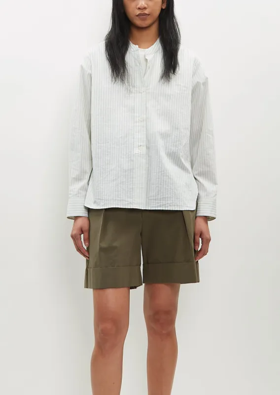 Collarless Cotton-Silk Shirt sold by La Garconne