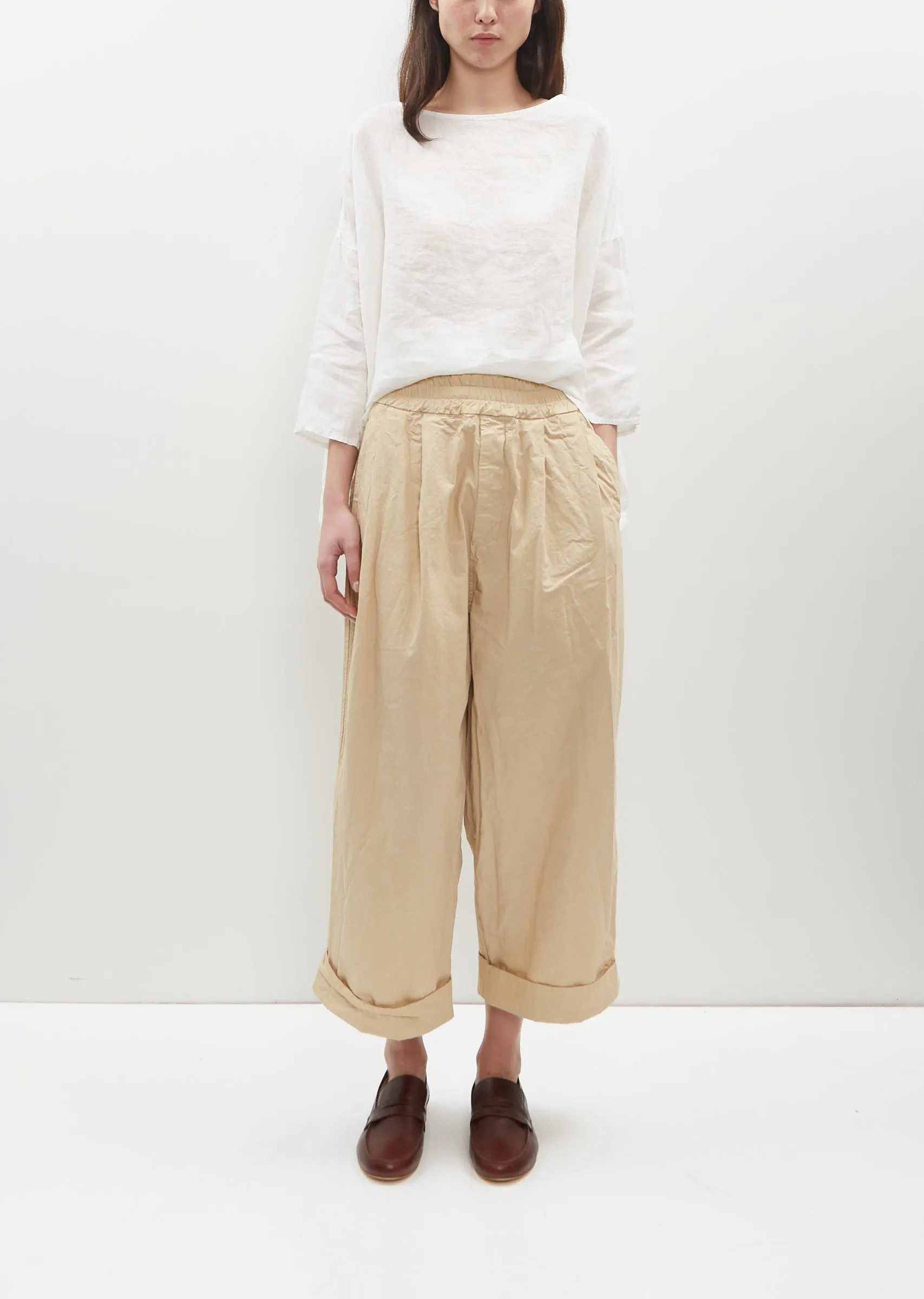 Bragoni Cotton Canvas Pants — Cream sold by La Garconne
