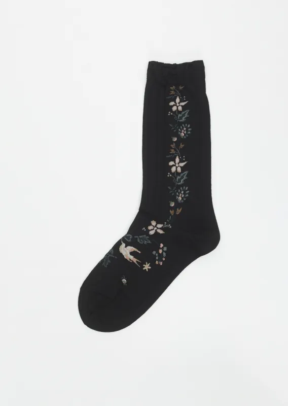 Peace Bird Socks — Black sold by La Garconne