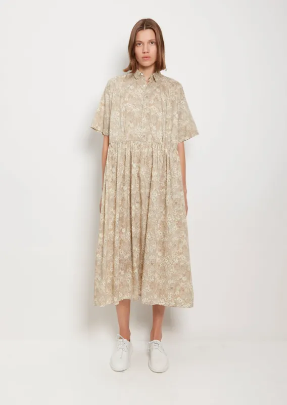 Wildflower Print Gathered Dress sold by La Garconne