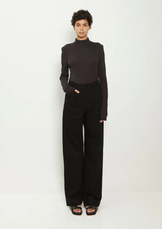 Chino Denim Pants — Black sold by La Garconne