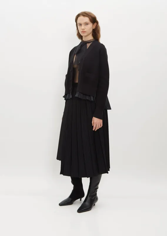 Cropped Wool Knit Cardigan sold by La Garconne