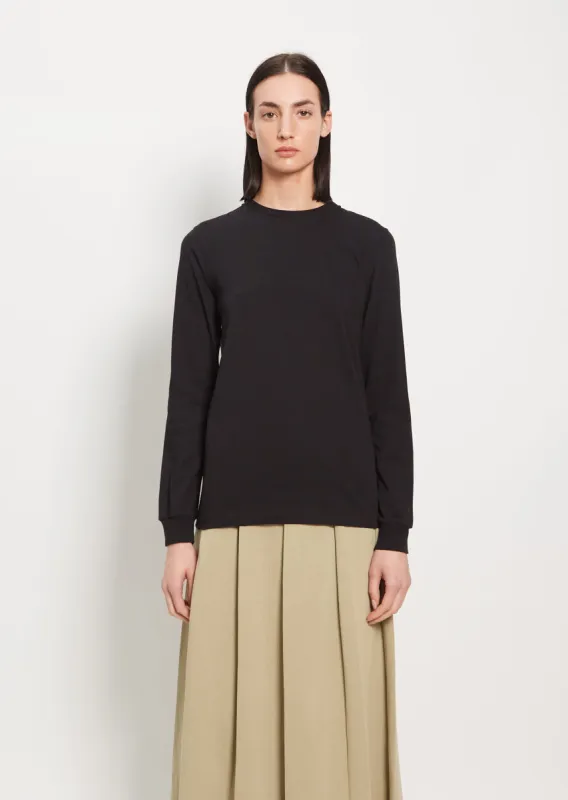 Seamless Long Sleeve Tee — Black sold by La Garconne