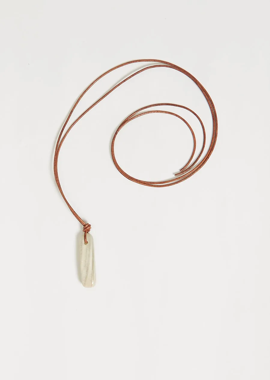 Agate Leather Cord Necklace sold by La Garconne product image thumbnail 2