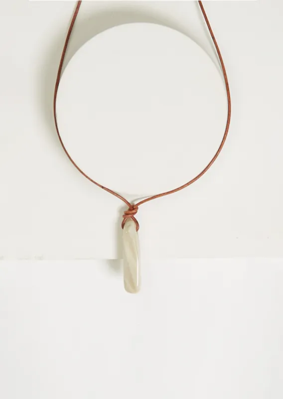 Agate Leather Cord Necklace sold by La Garconne