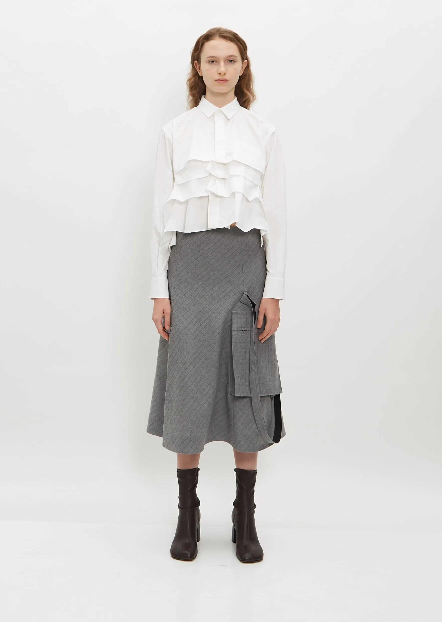 Oversized Pocket Striped Skirt sold by La Garconne