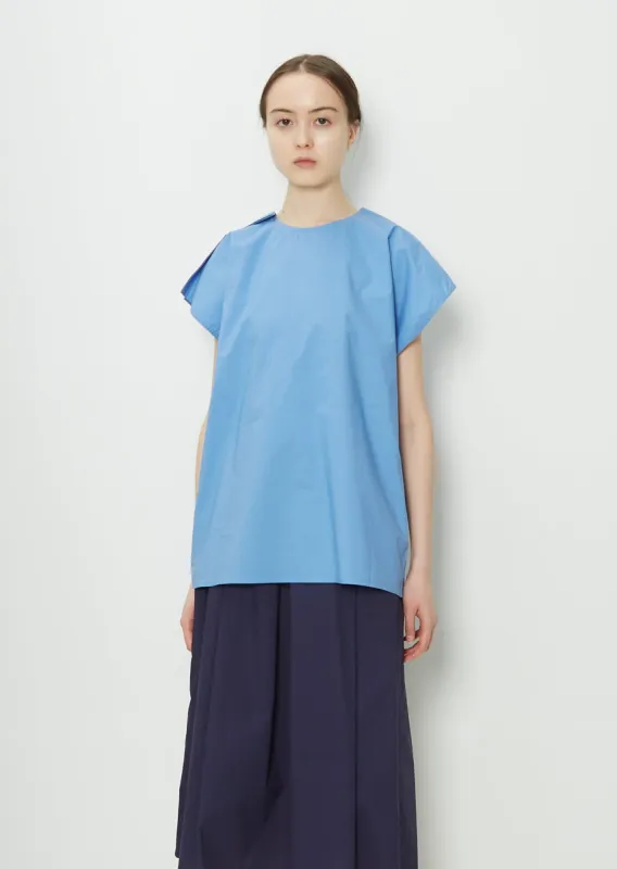 Bess Cotton Poplin Top — Blue Sky sold by La Garconne