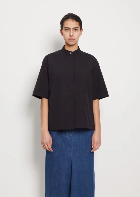 Essential Cotton Shirt - Darkest Navy sold by La Garconne