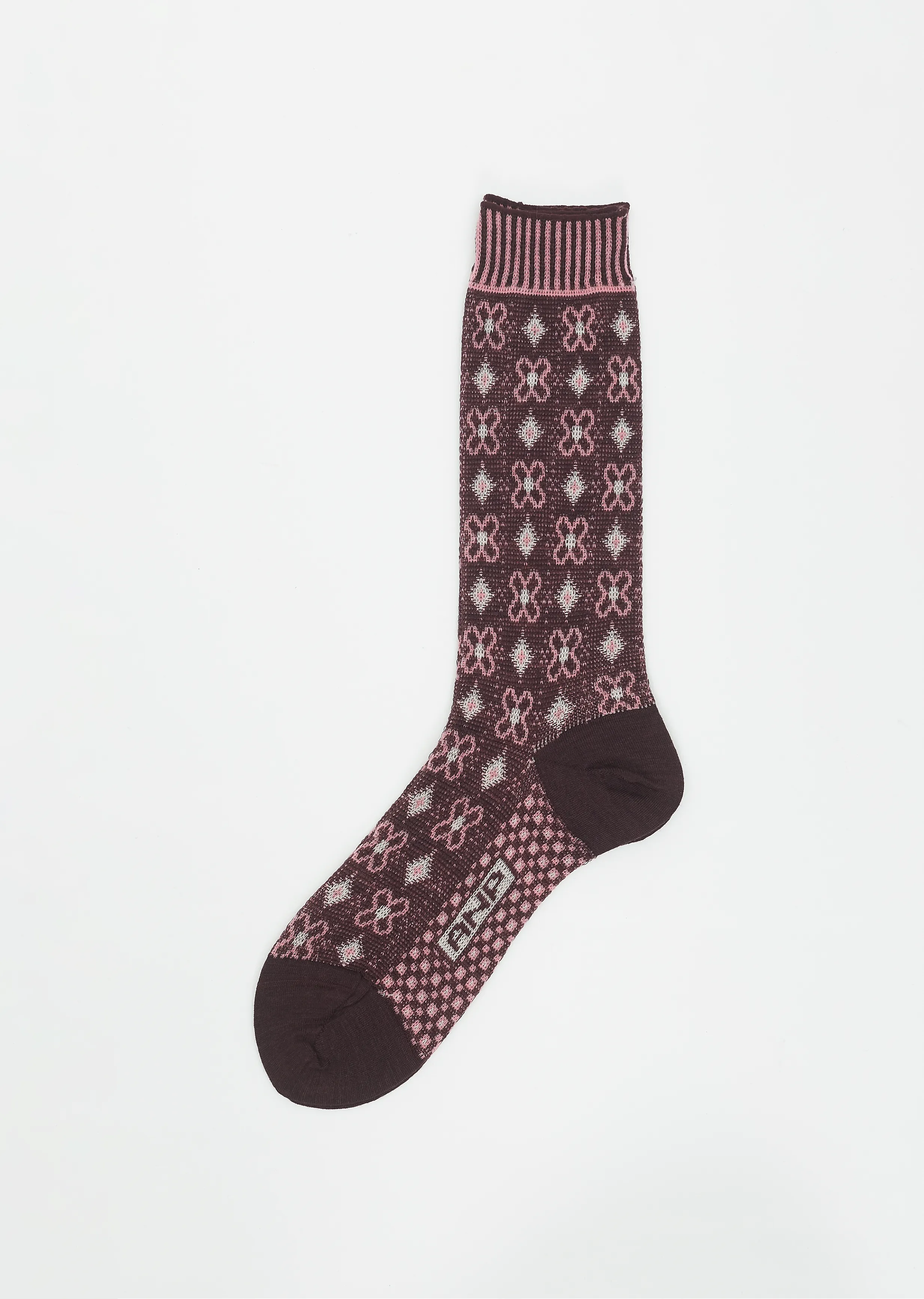 Flower Grid Socks — Wine sold by La Garconne