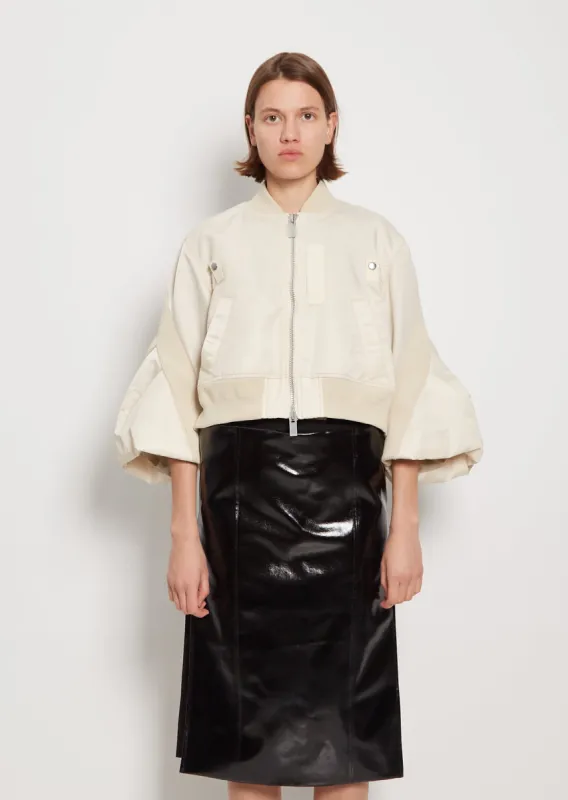 Nylon Twill Blouson — Ivory sold by La Garconne