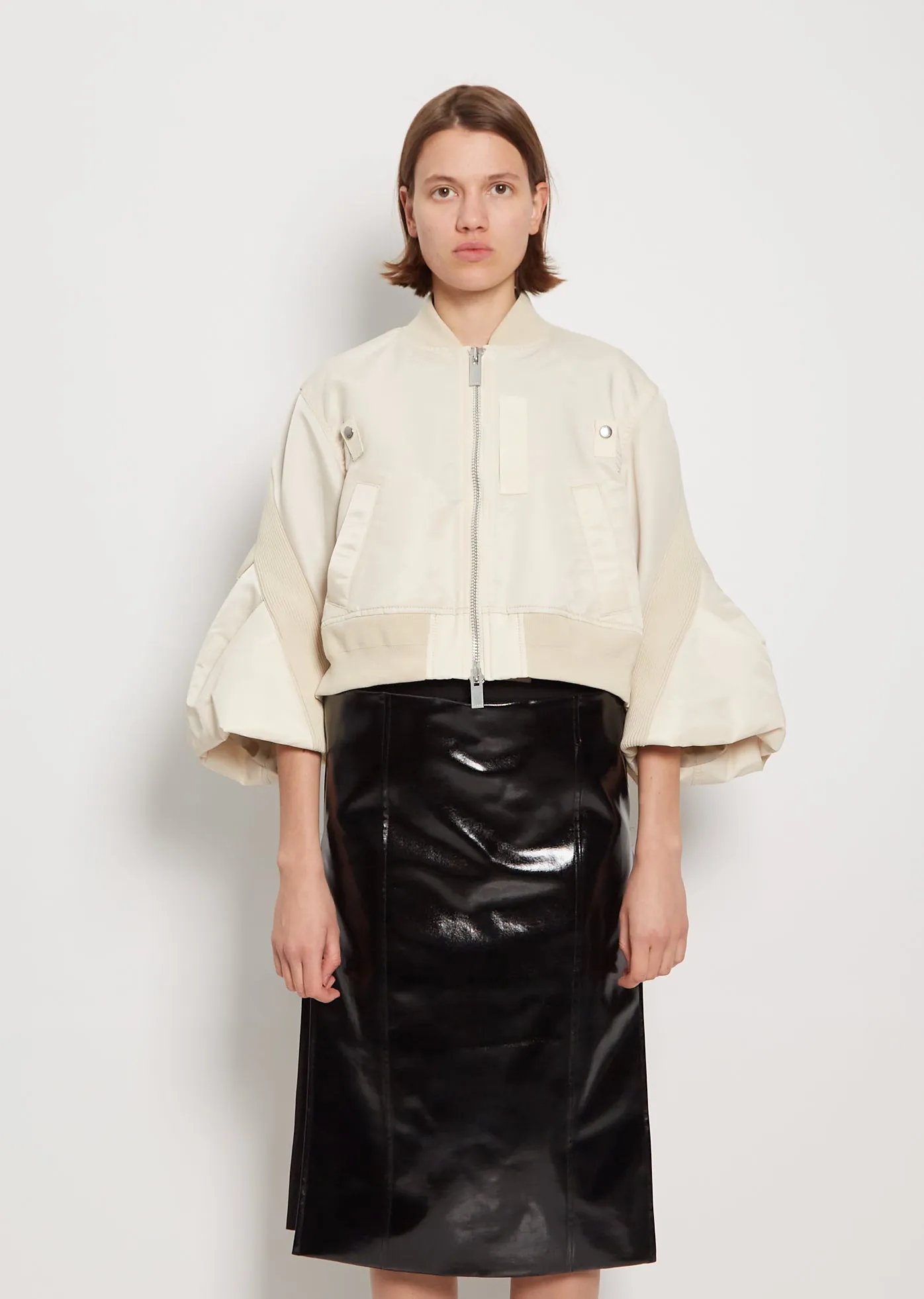 Nylon Twill Blouson — Ivory sold by La Garconne