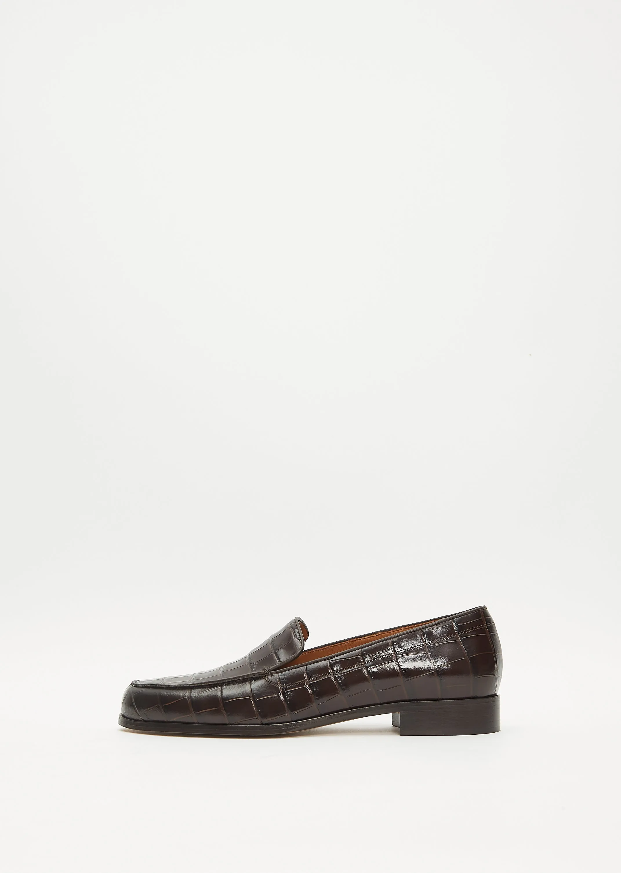 Danielle Loafer — Espresso Croco sold by La Garconne