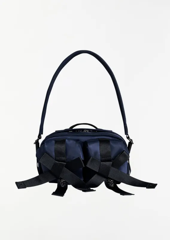Beaded Classic Bow Crossbody Bag — Navy sold by La Garconne